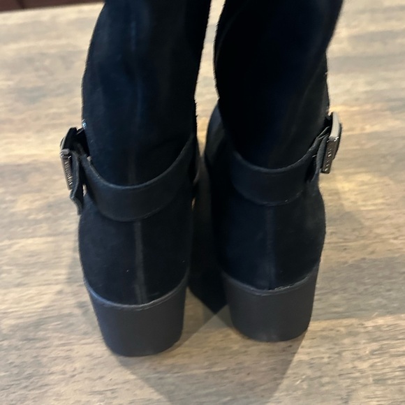 Gianni Bernini Black Buckle Accent Wedge Boot - Picture 3 of 5